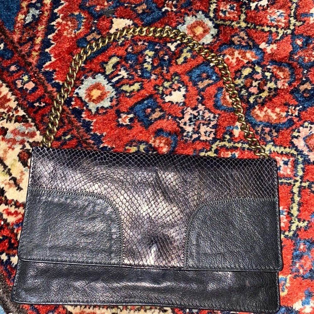 Theory leather clutch